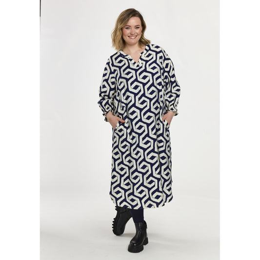 Gozzip Woman GValdis Dress Dress Blue offwhite print