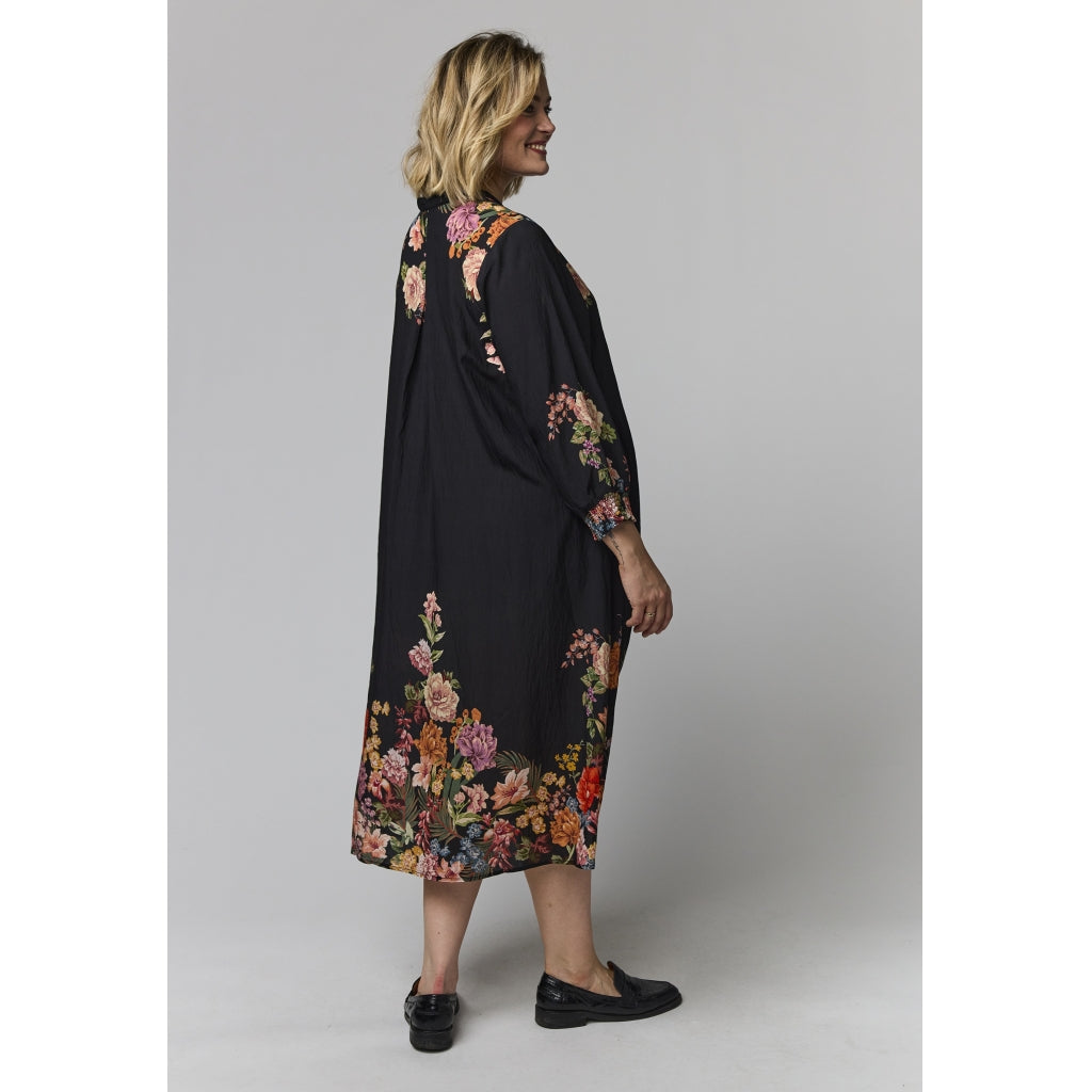 Gozzip Woman GValdis Dress Dress Black with rose fall board