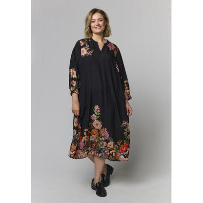 Gozzip Woman GValdis Dress Dress Black with rose fall board