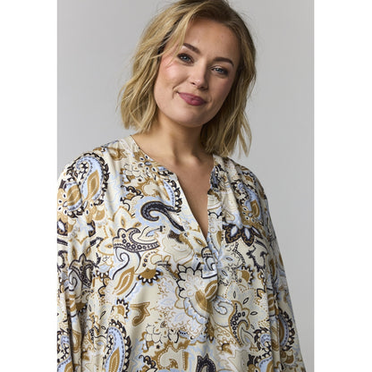 Gozzip Woman GValdis Dress Dress Sand with blue print