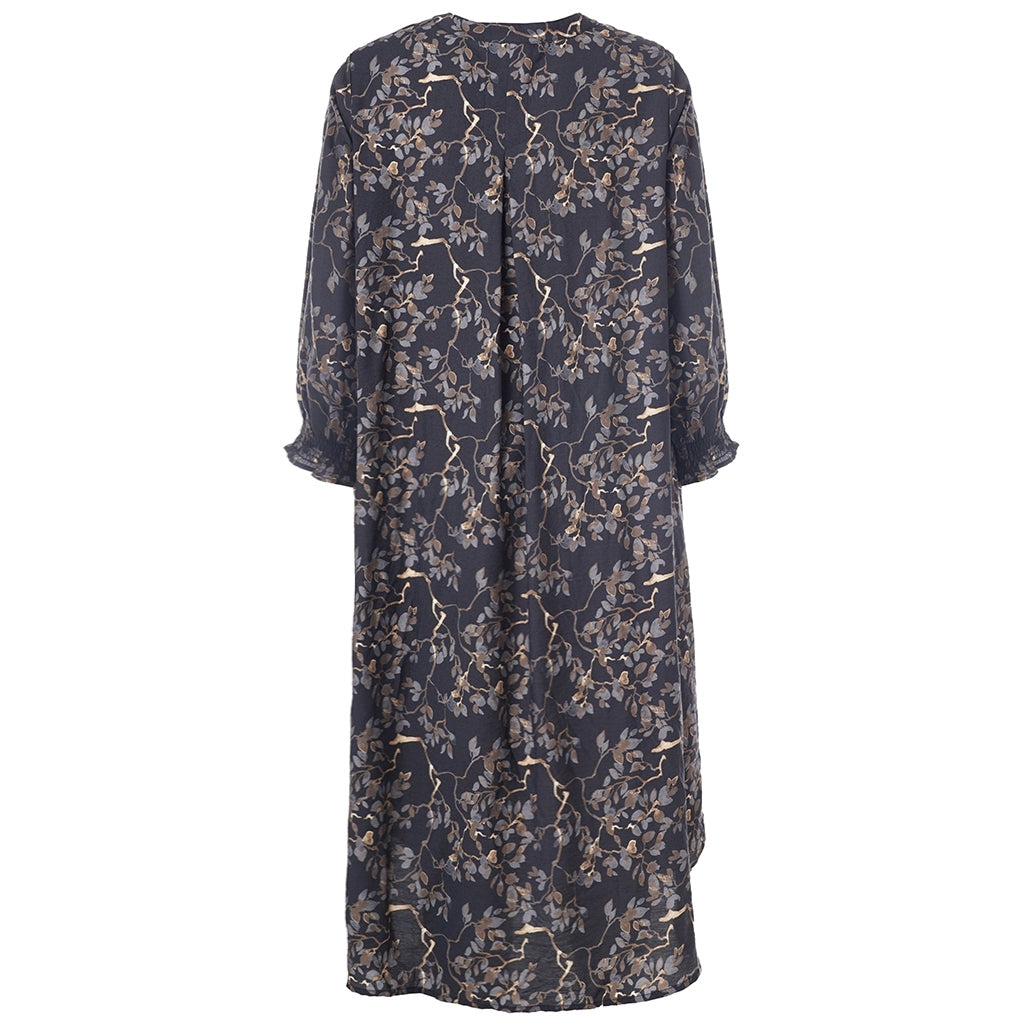 Gozzip Woman GValdis Dress Dress Black with grey brown flowers