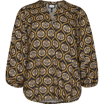 Gozzip Woman GVilde Blouse Blouse Black with brown and sand pattern
