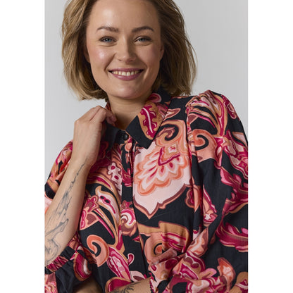 Gozzip Woman GWilma Dress Dress Black with orange flowers