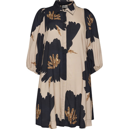 Gozzip Woman GWilma Dress Dress Sand with big black flowers