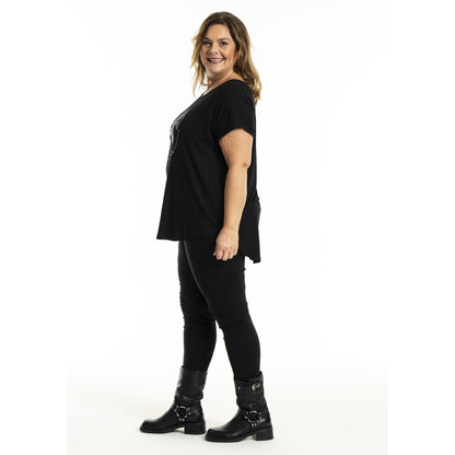 Gozzip Woman Gitte T-shirt with print T-Shirt Black