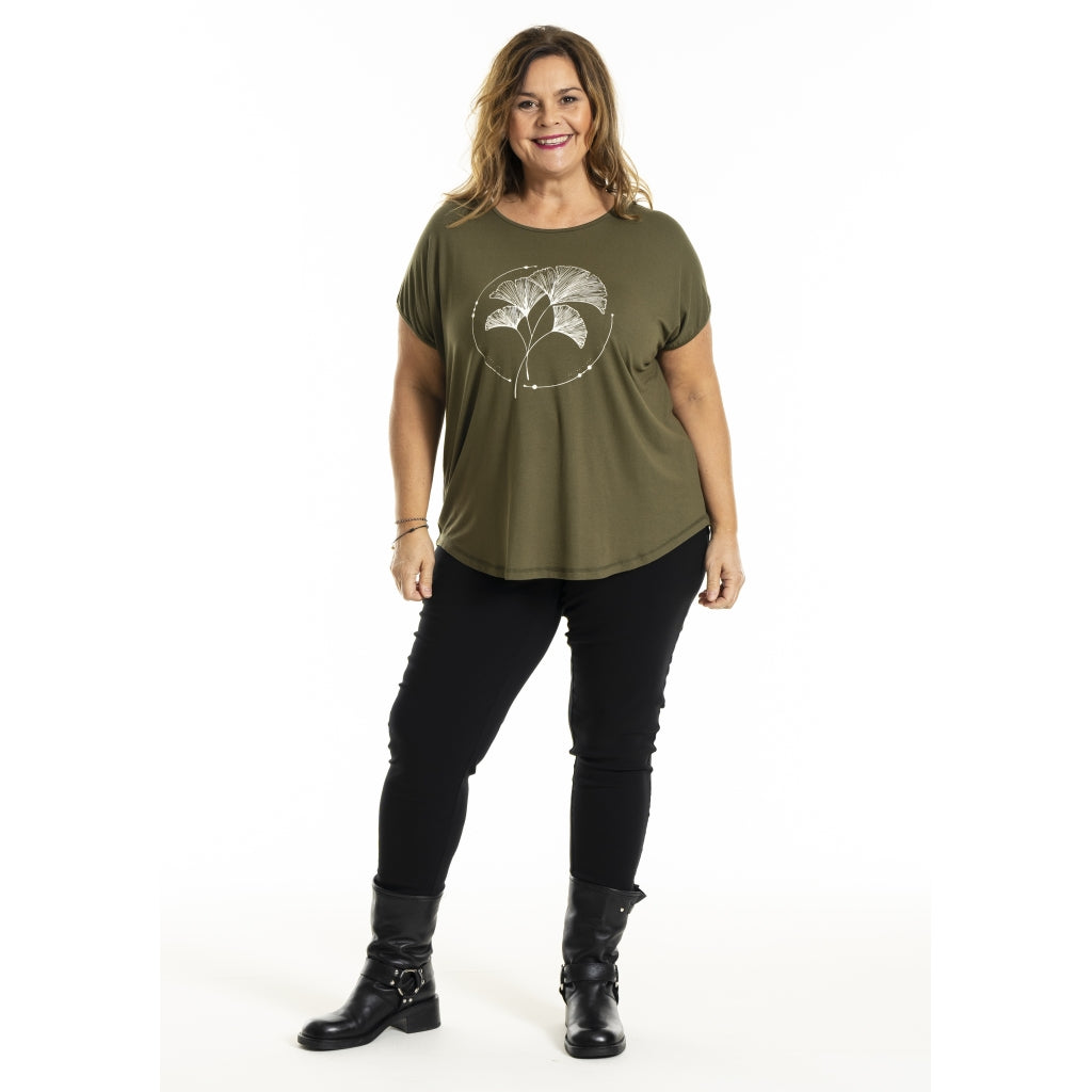Gozzip Woman Gitte T-shirt with print T-Shirt Olive