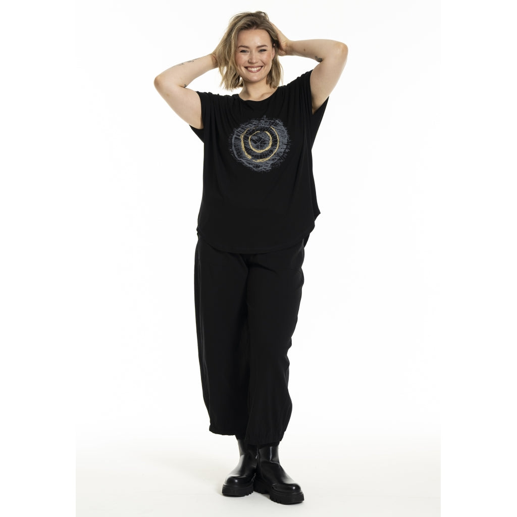 Gozzip Woman Gitte T-shirt with print T-Shirt Black