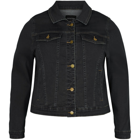 Gozzip Woman Maya Denim Jacket Jacket Black denim
