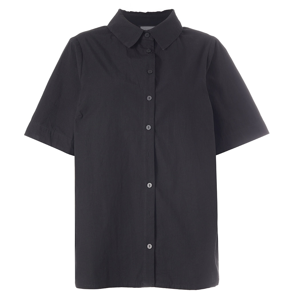 Gozzip Woman Pian Short sleeve Shirt Shirt Black