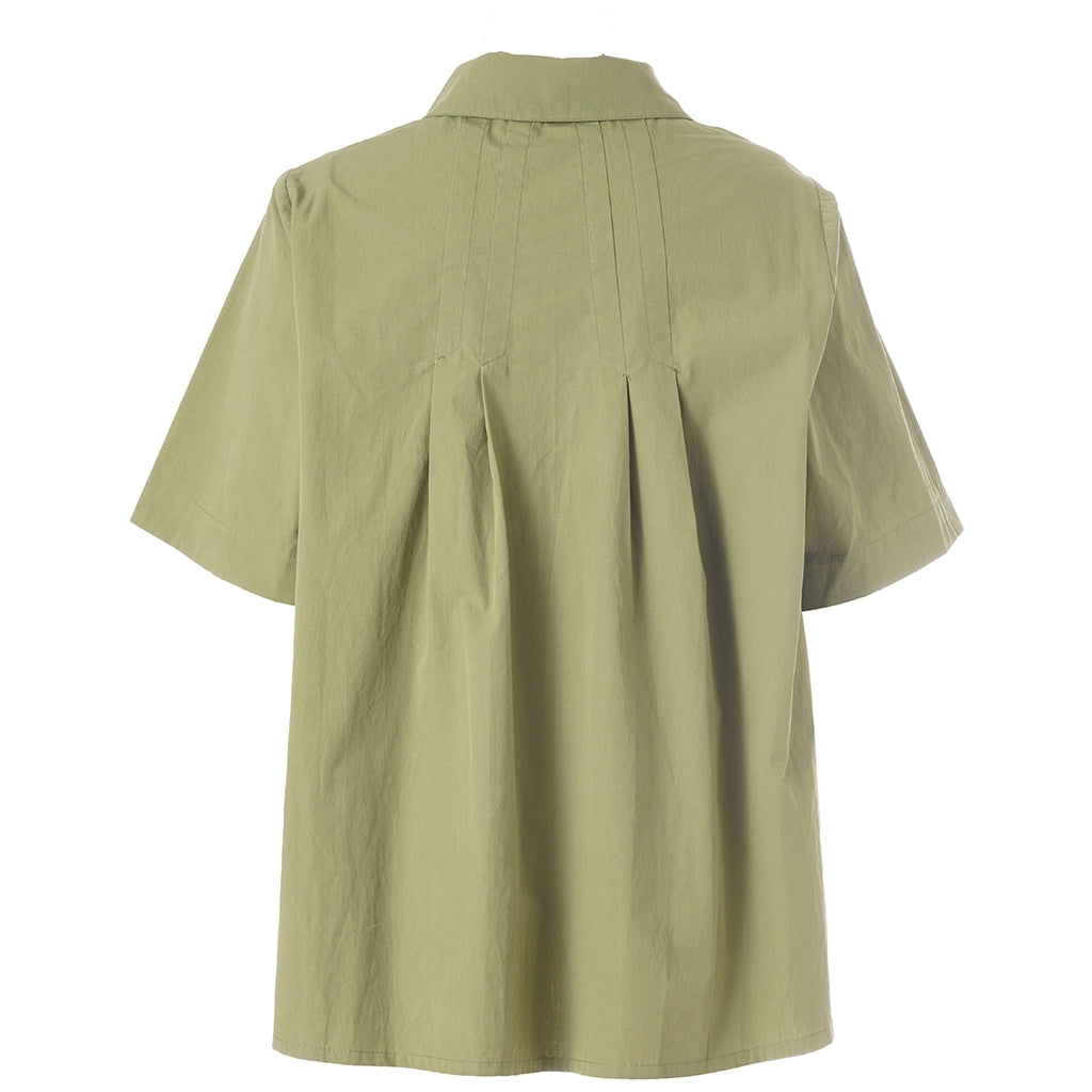 Gozzip Woman Pian Short sleeve Shirt Shirt Green