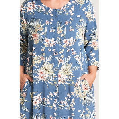 Gozzip Woman Ruth Shirt tunic Shirt Tunic Petrol Printed